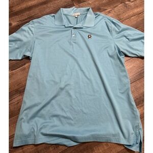 Peter Millar Golf Polo Mens Size XXL Teal Blue Collared Short Sleeve Stretch